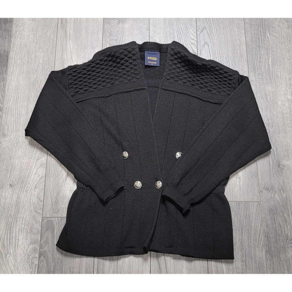 Kriss Women's Sweater/Cardigan Size L Black